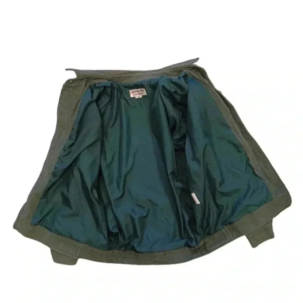 London Fog Vintage Green Corduroy Jacket Size 14-M - Picture 6 of 12